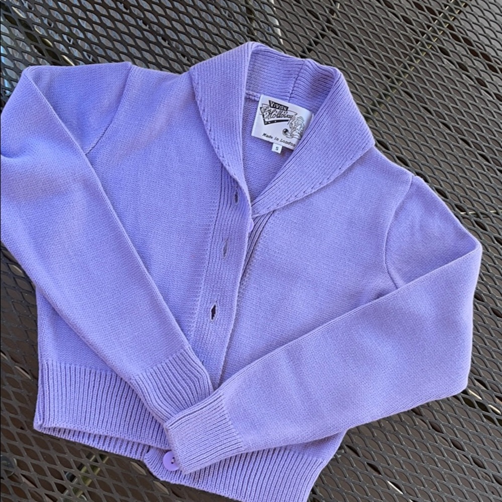 Vintage Violet Shawl Collar Cardigan Jacket - Vanity Fair